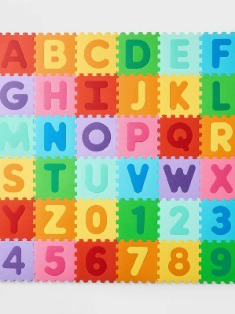 Foam Puzzle Mat Colorful ABC & 0-9 - Multicolor Educational Play Tiles